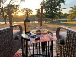 Sunset with wine and snacks is the best time. Ask about ordering a charcuterie/cheese board.