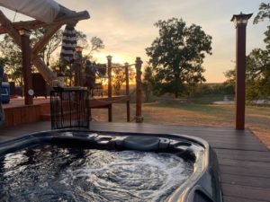 Enjoy your own private hot tub with complete privacy.