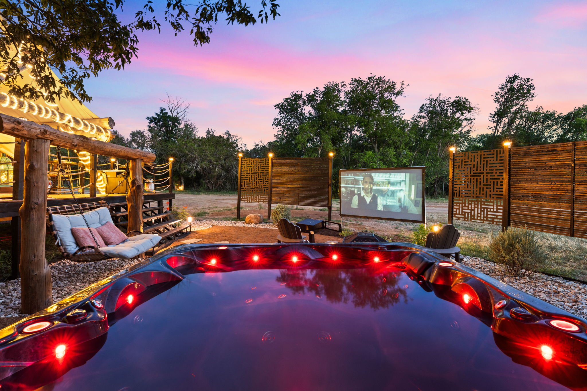 pool with projector