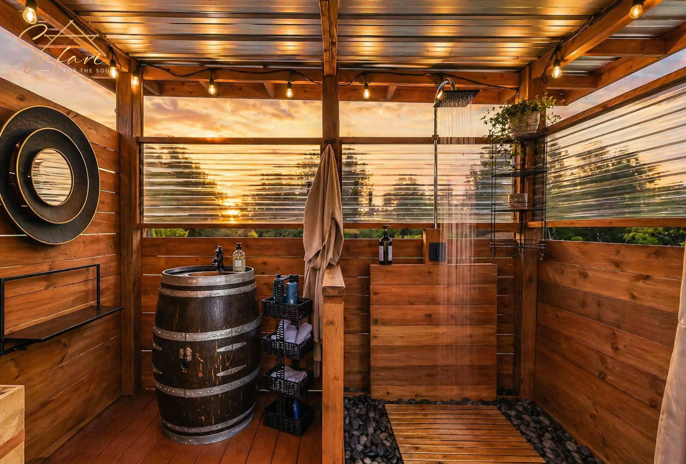 Private Outdoor Luxury Shower | Cosmic Nights Marble Falls, TX